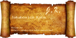 Jakabovics Kata névjegykártya